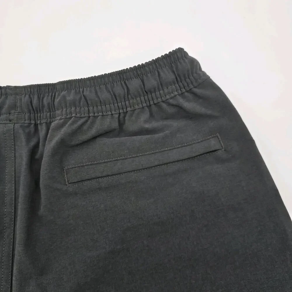 Chubbies Shorts Mens Large 7 Inch Black The Flints Gym Swim Unlined Hybrid